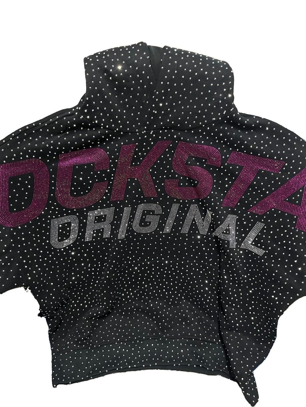Rockstar Original Rhinestone Men’s Hoodie Size XL Worn Twice Black And Pink Men